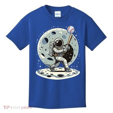 Astronaut Baseball Player Outer Space Moon Space Hitter Gift Kids T-Shirt
