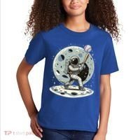 Astronaut Baseball Player Outer Space Moon Space Hitter Gift Kids T-Shirt thumb 2