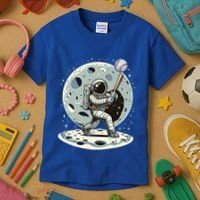 Astronaut Baseball Player Outer Space Moon Space Hitter Gift Kids T-Shirt thumb 3