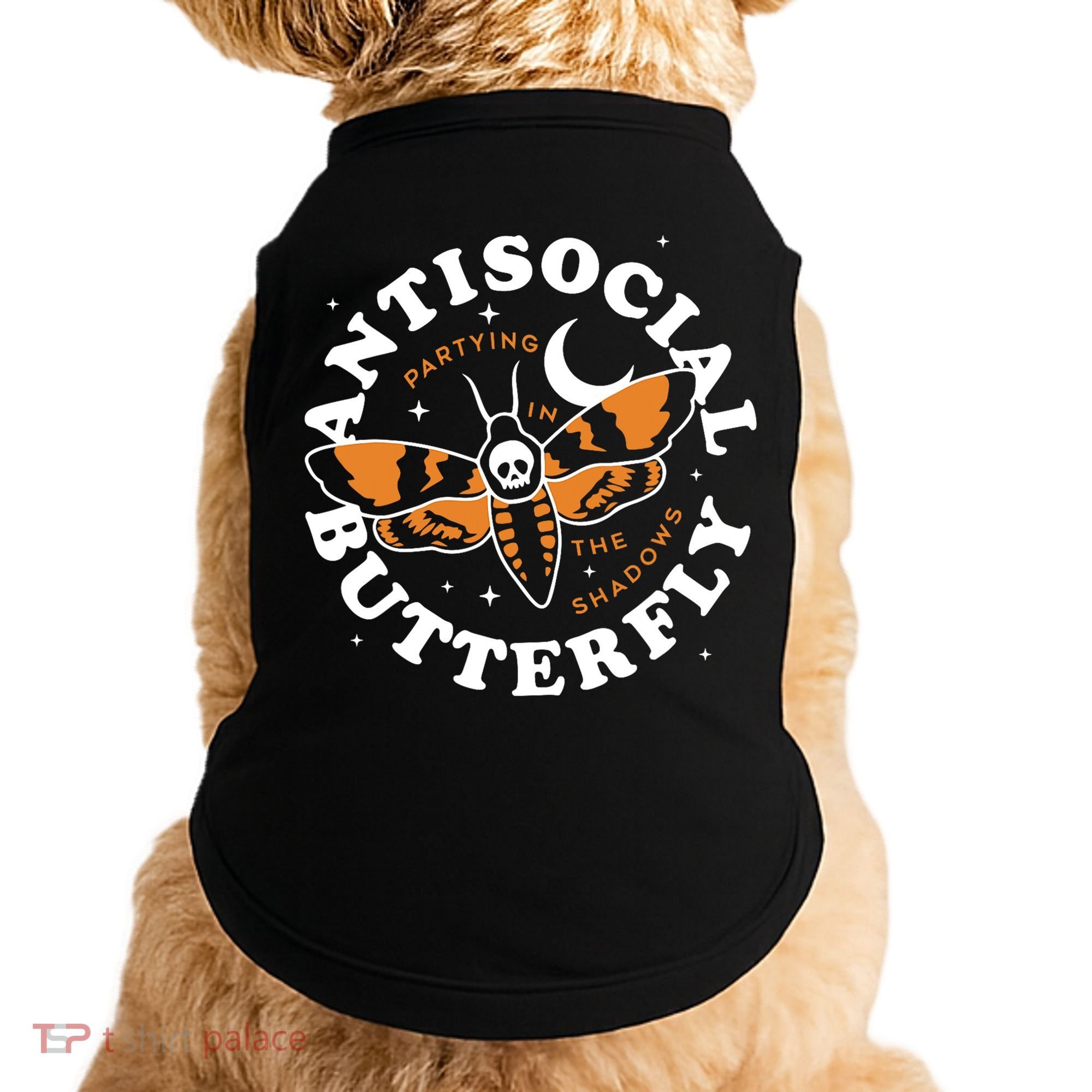 Antisocial Butterfly Partying In The Shadows Apparel Doggie Tank