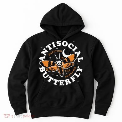Antisocial Butterfly Partying In The Shadows Apparel Hoodie