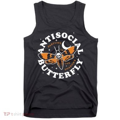 Antisocial Butterfly Partying In The Shadows Apparel Tank Top