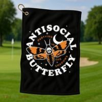 Antisocial Butterfly Partying In The Shadows Apparel Golf Towel thumb 1