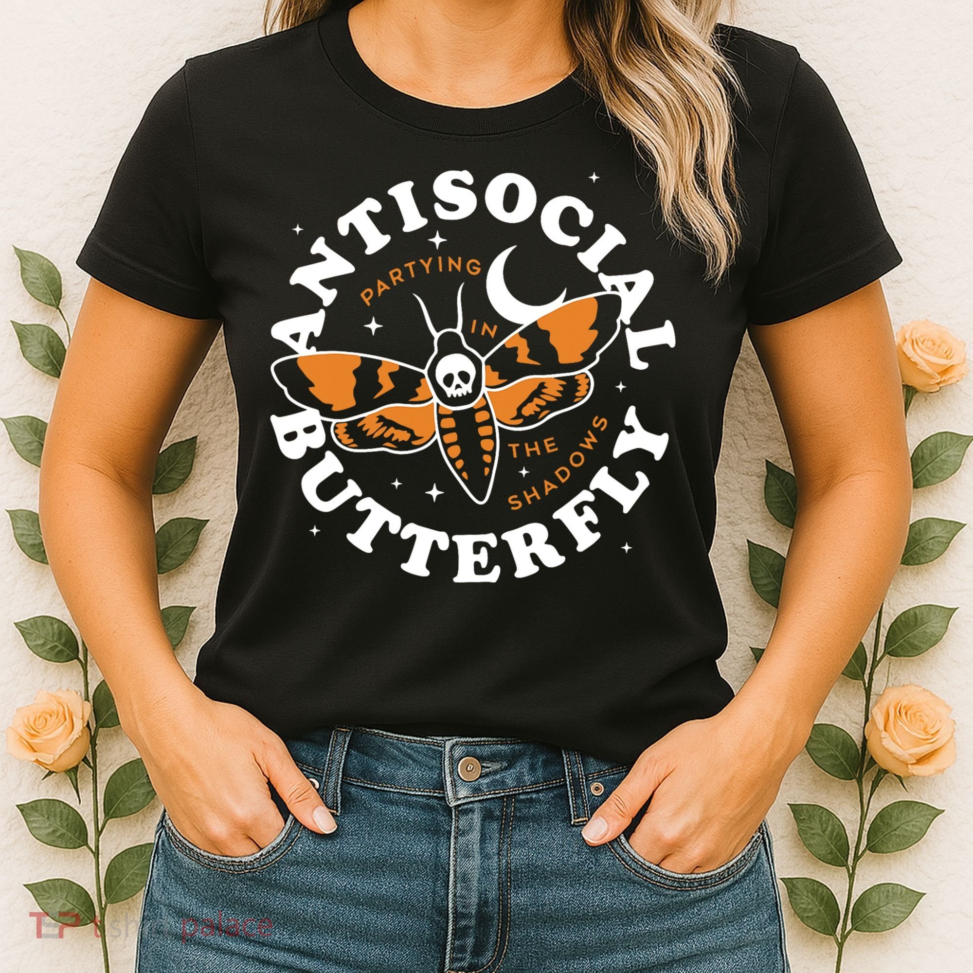 Antisocial Butterfly Partying In The Shadows Apparel Women's T-Shirt
