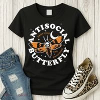 Antisocial Butterfly Partying In The Shadows Apparel Women's T-Shirt thumb 3