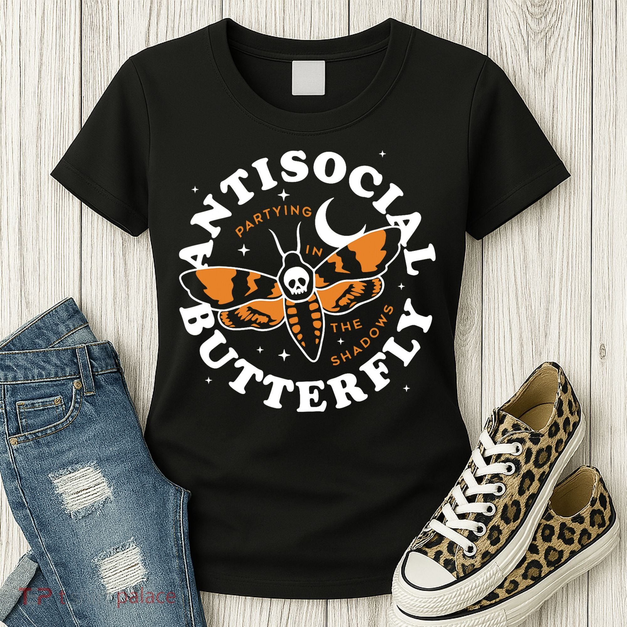 Antisocial Butterfly Partying In The Shadows Apparel Women's T-Shirt