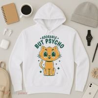Adorable But Psycho Funny Cat Hoodie thumb 3