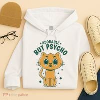 Adorable But Psycho Funny Cat Hoodie thumb 4