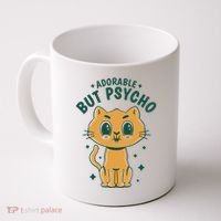 Adorable But Psycho Funny Cat Coffee Mug thumb 0