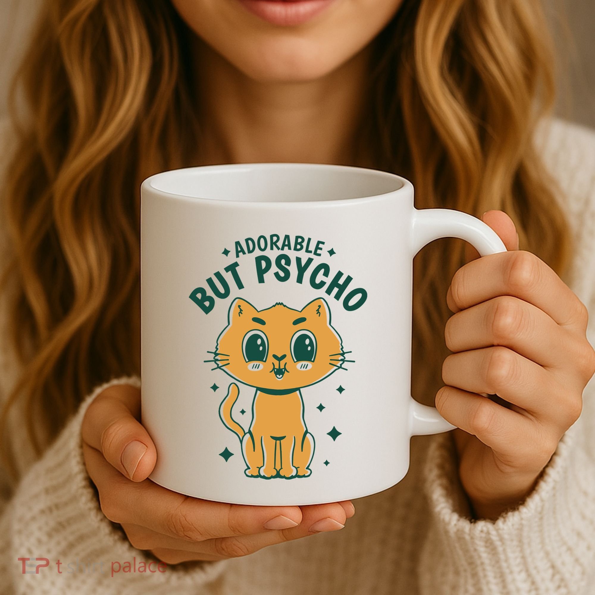 Adorable But Psycho Funny Cat Coffee Mug