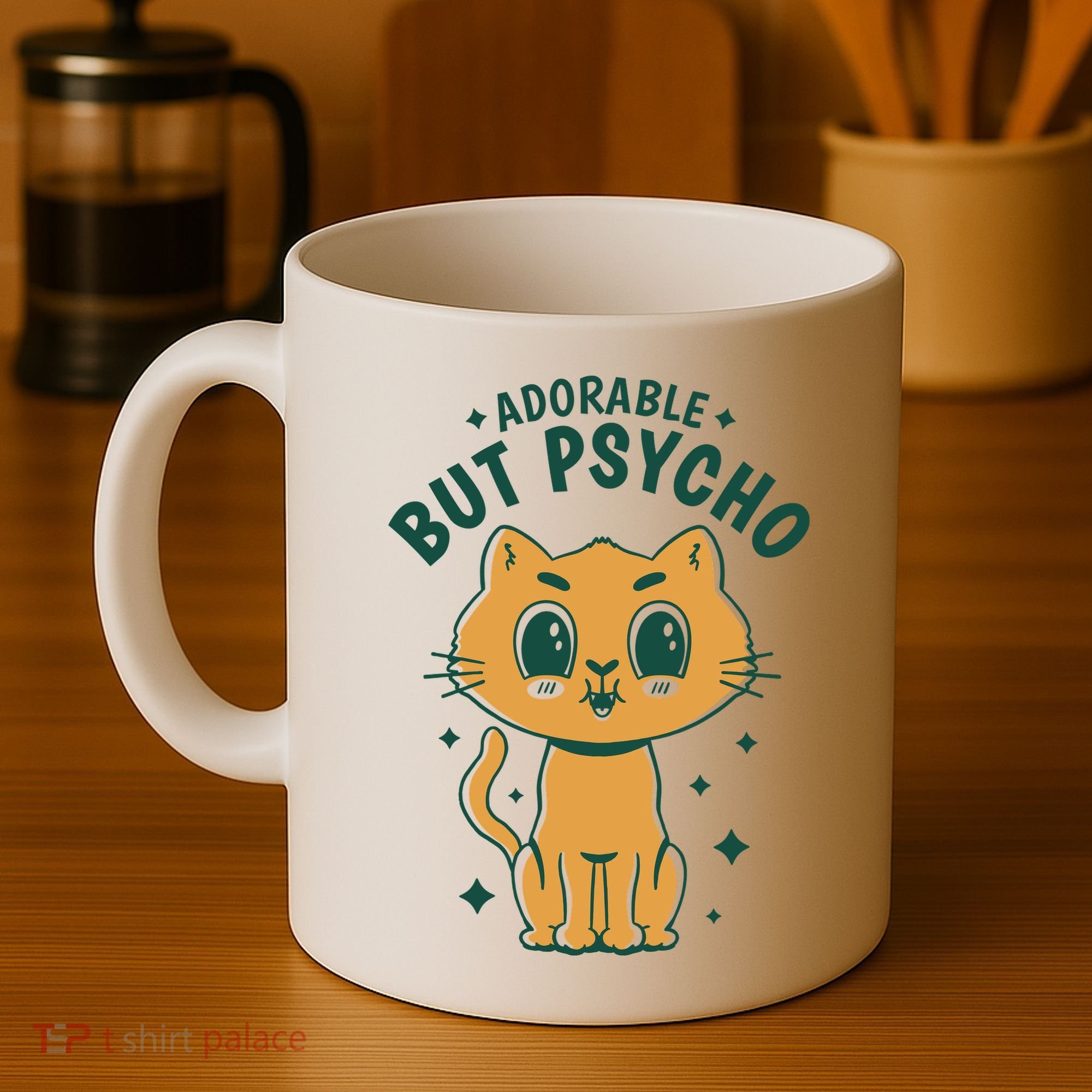 Adorable But Psycho Funny Cat Coffee Mug