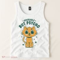 Adorable But Psycho Funny Cat Tank Top thumb 2