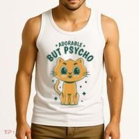 Adorable But Psycho Funny Cat Tank Top thumb 3