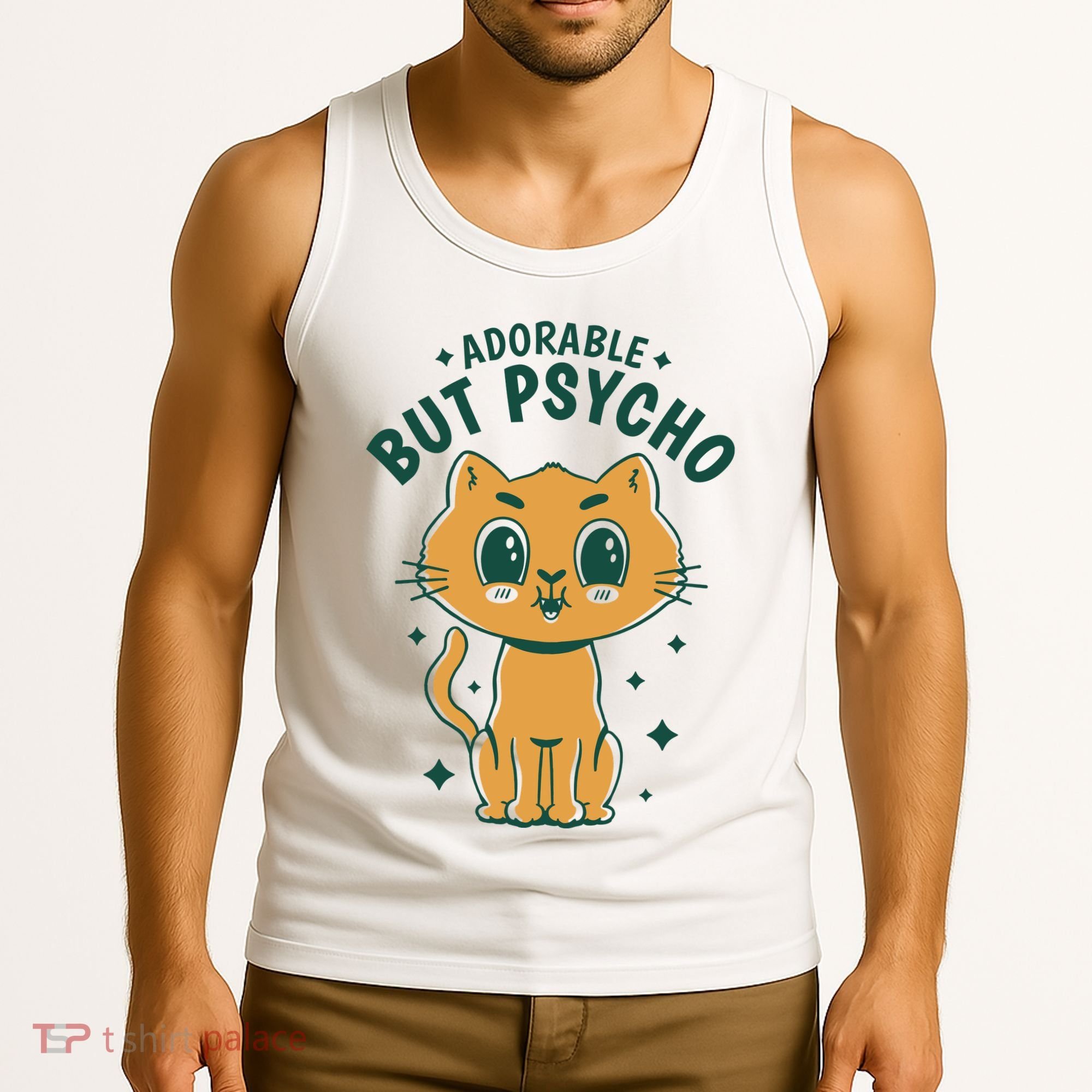 Adorable But Psycho Funny Cat Tank Top