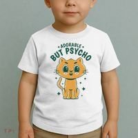 Adorable But Psycho Funny Cat Toddler T-Shirt thumb 2