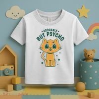 Adorable But Psycho Funny Cat Toddler T-Shirt thumb 3