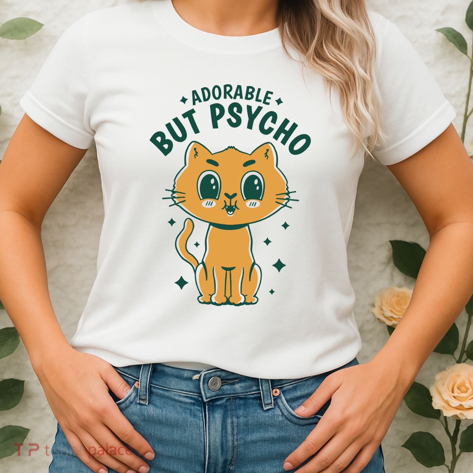 Adorable But Psycho Funny Cat Women's T-Shirt