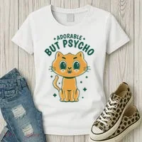 Adorable But Psycho Funny Cat Women's T-Shirt thumb 3