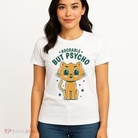 Adorable But Psycho Funny Cat Women's T-Shirt thumb 4