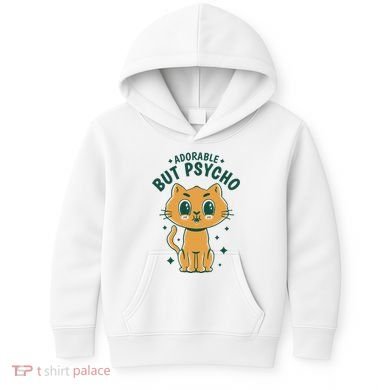 Adorable But Psycho Funny Cat Kids Hoodie