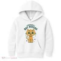 Adorable But Psycho Funny Cat Kids Hoodie thumb 0