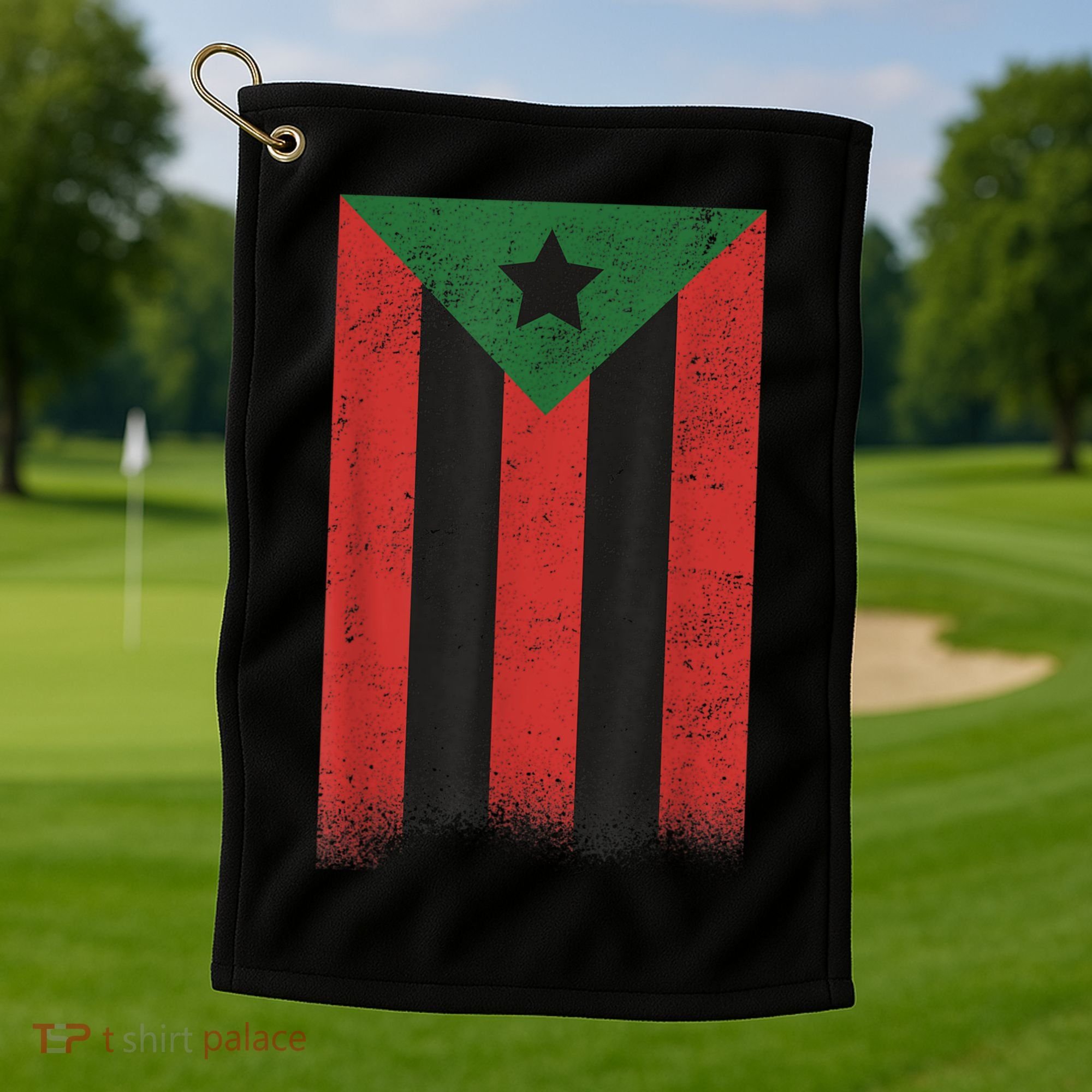 Afro Boricua Puerto Rico Africa Golf Towel