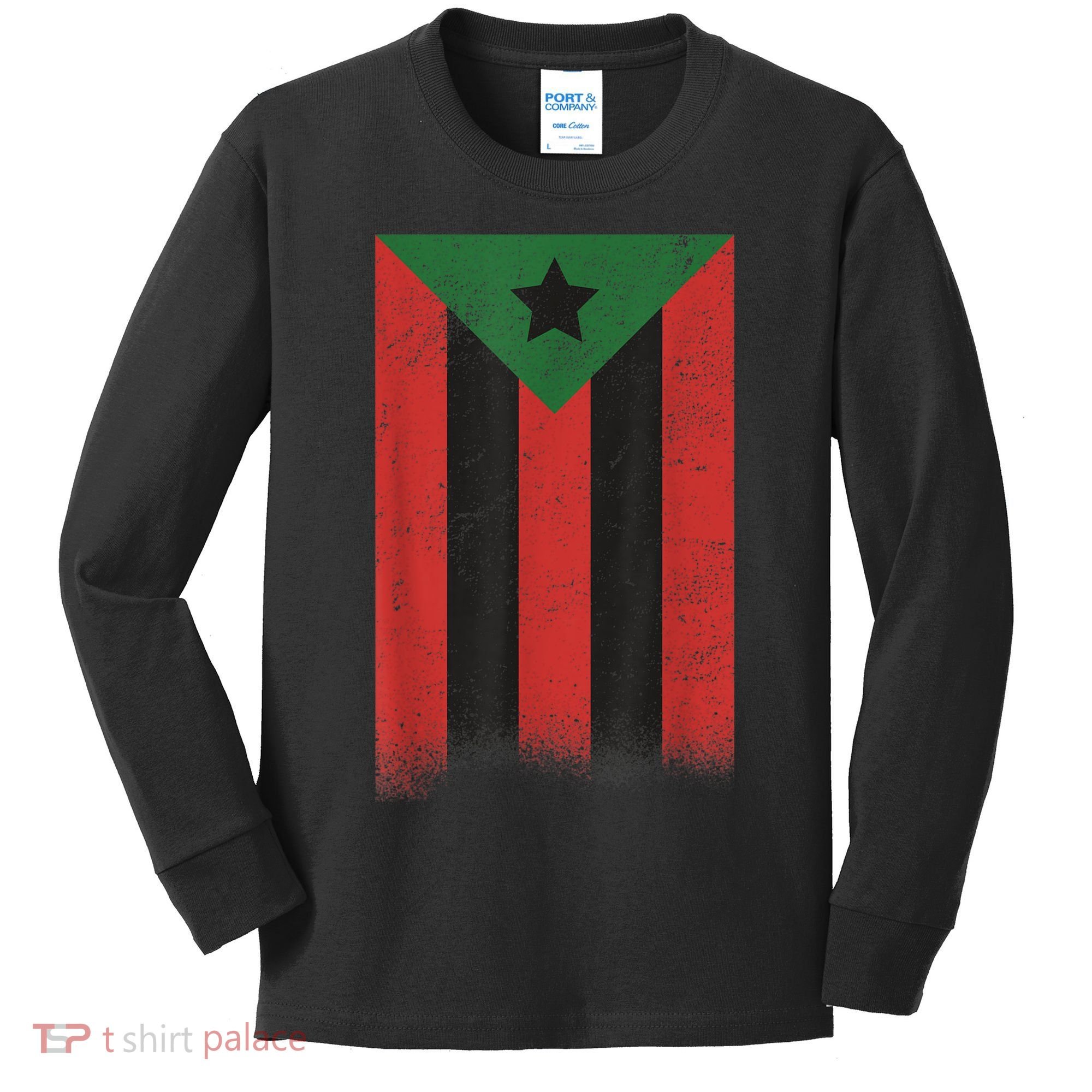Afro Boricua Puerto Rico Africa Kids Long Sleeve Shirt