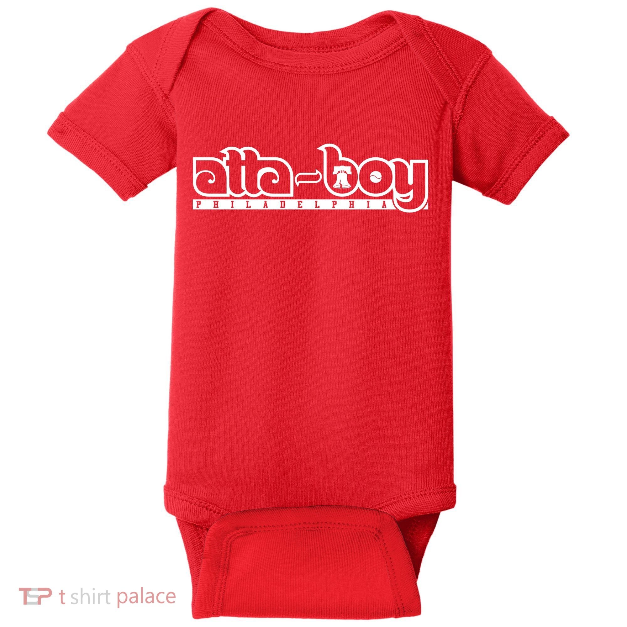 Atta Boy Philly Red October Philadelphia Baseball Baby Bodysuit