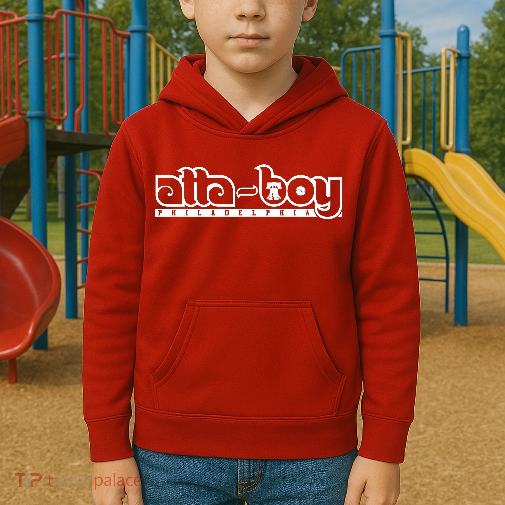 Atta Boy Philly Red October Philadelphia Baseball Kids Hoodie