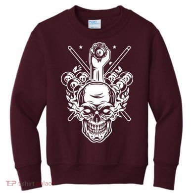 Awesome Billiards Pool Player Kids Sweatshirt