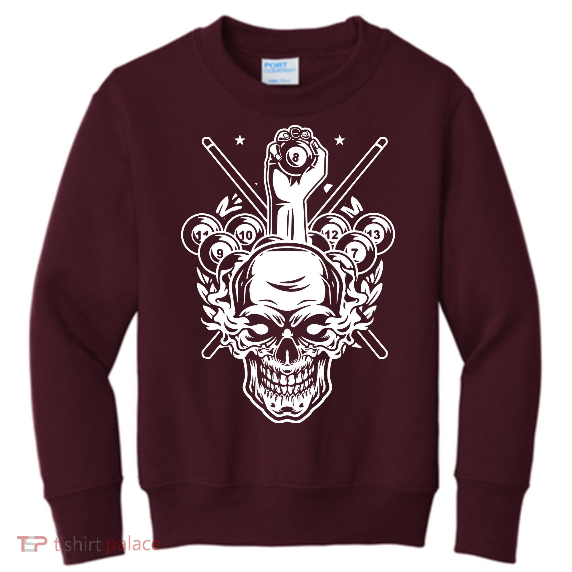 Awesome Billiards Pool Player Kids Sweatshirt