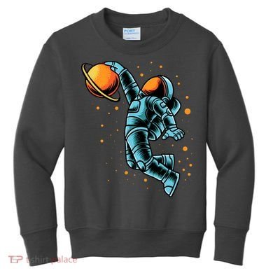 Astronaut Basketball Player Kids Sweatshirt