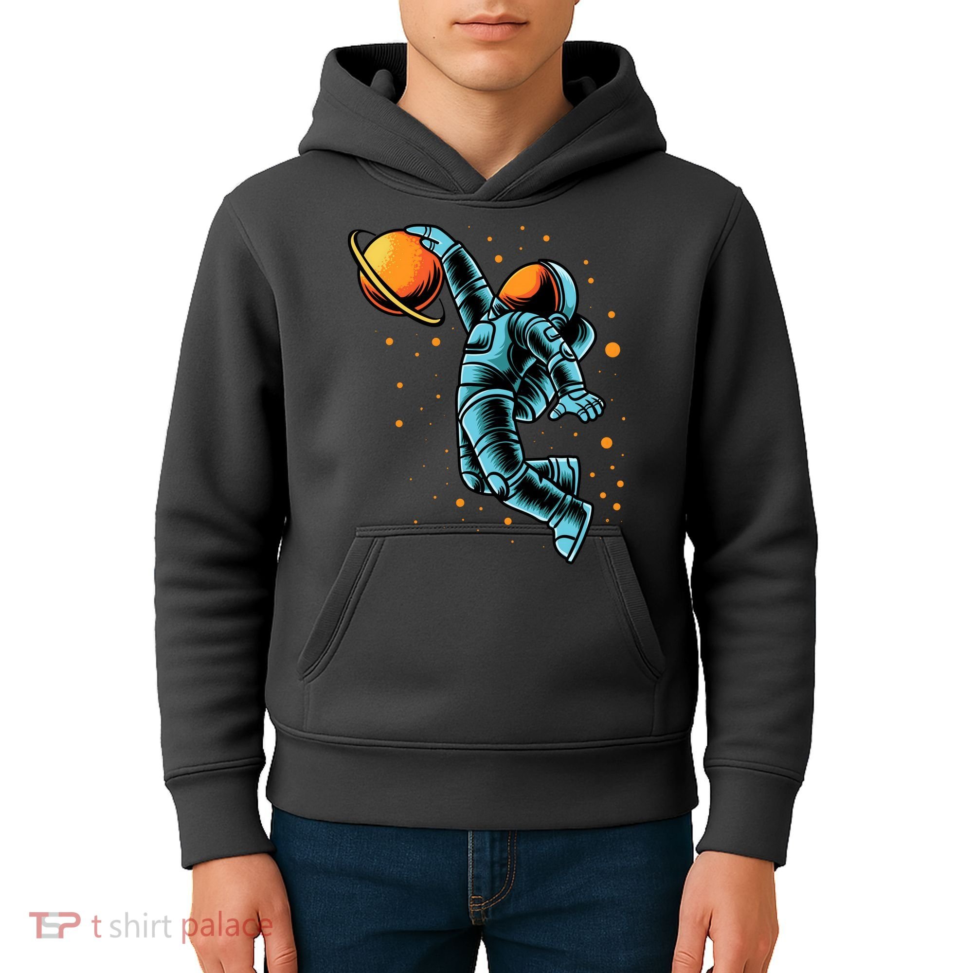 Astronaut Basketball Player Kids Hoodie