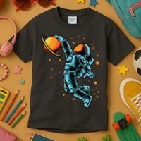 Astronaut Basketball Player Kids T-Shirt thumb 3