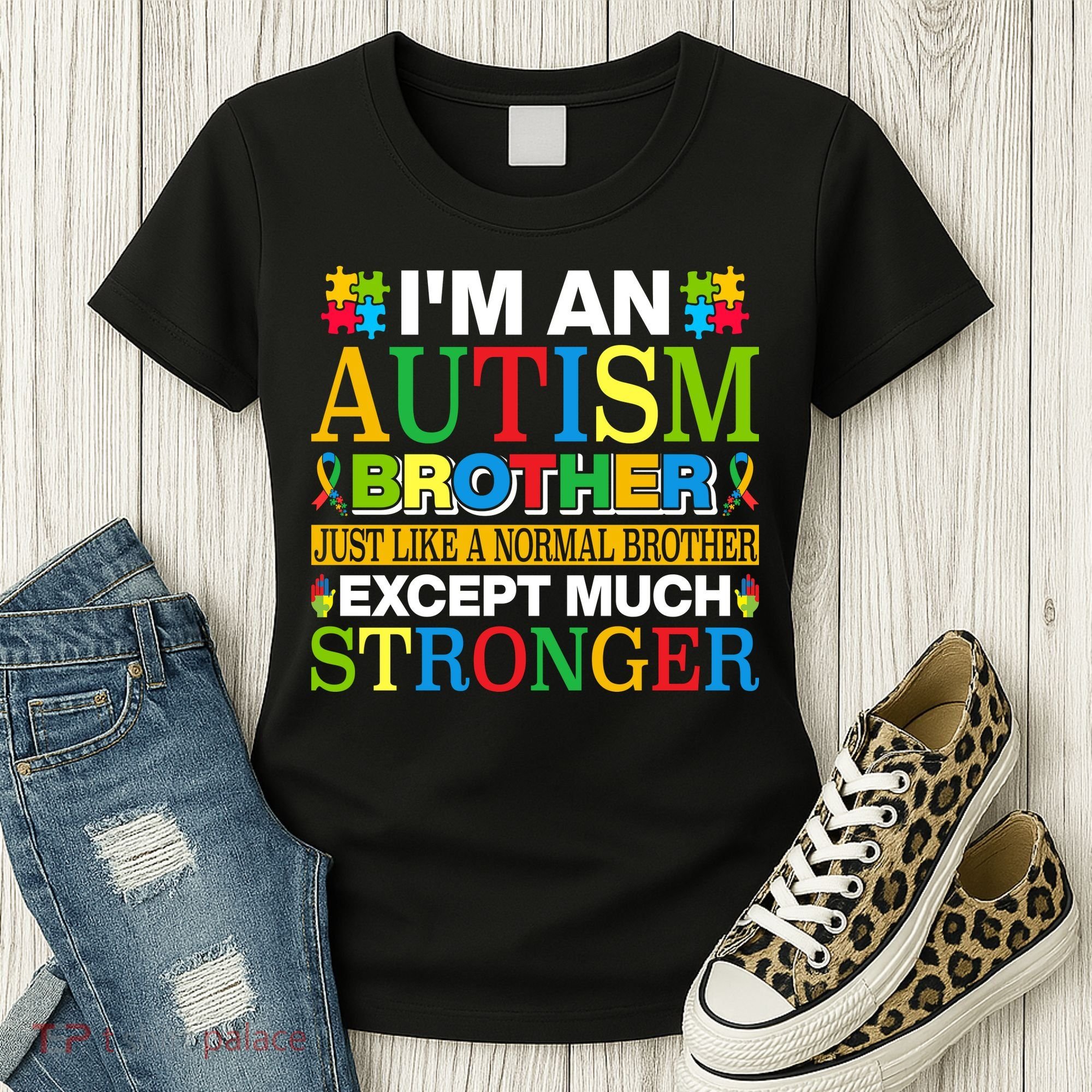 Autism Brother Quotes Motivational Autism Awareness Autism Support Women's T-Shirt