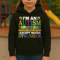 Autism Brother Quotes Motivational Autism Awareness Autism Support Kids Hoodie thumb 3