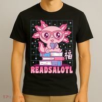 Axolotl Books Readsalotl Reading Bookworm T-Shirt thumb 3