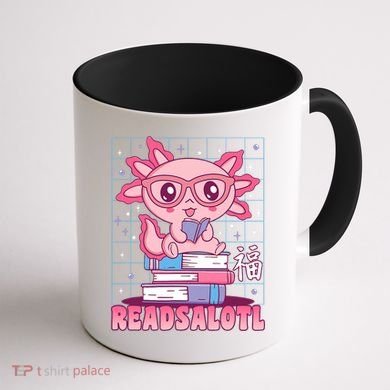 Axolotl Books Readsalotl Reading Bookworm Coffee Mug back