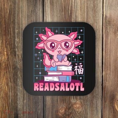 Axolotl Books Readsalotl Reading Bookworm Coaster
