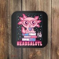 Axolotl Books Readsalotl Reading Bookworm Coaster thumb 0