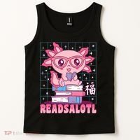 Axolotl Books Readsalotl Reading Bookworm Tank Top thumb 2