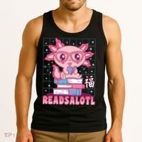 Axolotl Books Readsalotl Reading Bookworm Tank Top thumb 3