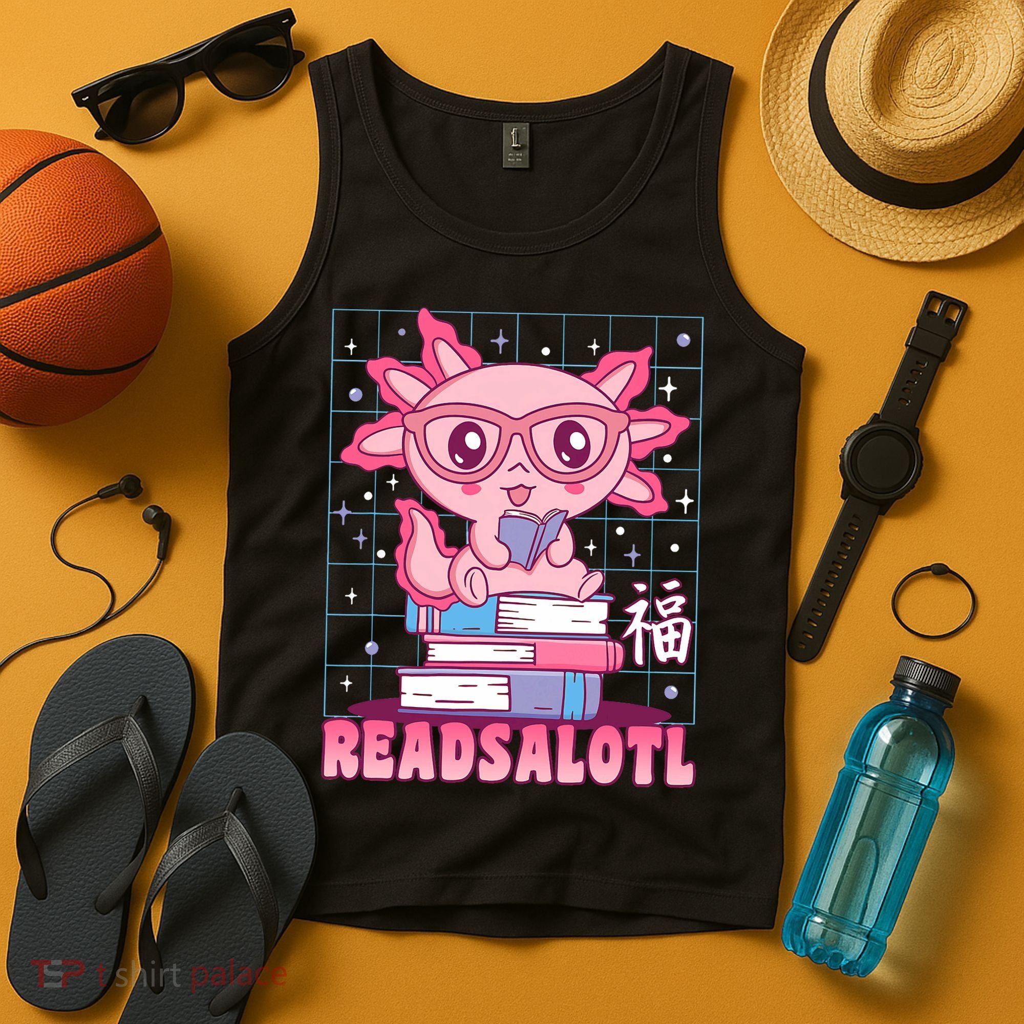 Axolotl Books Readsalotl Reading Bookworm Tank Top