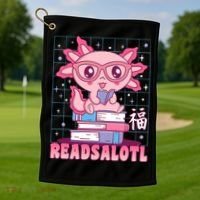 Axolotl Books Readsalotl Reading Bookworm Golf Towel thumb 1