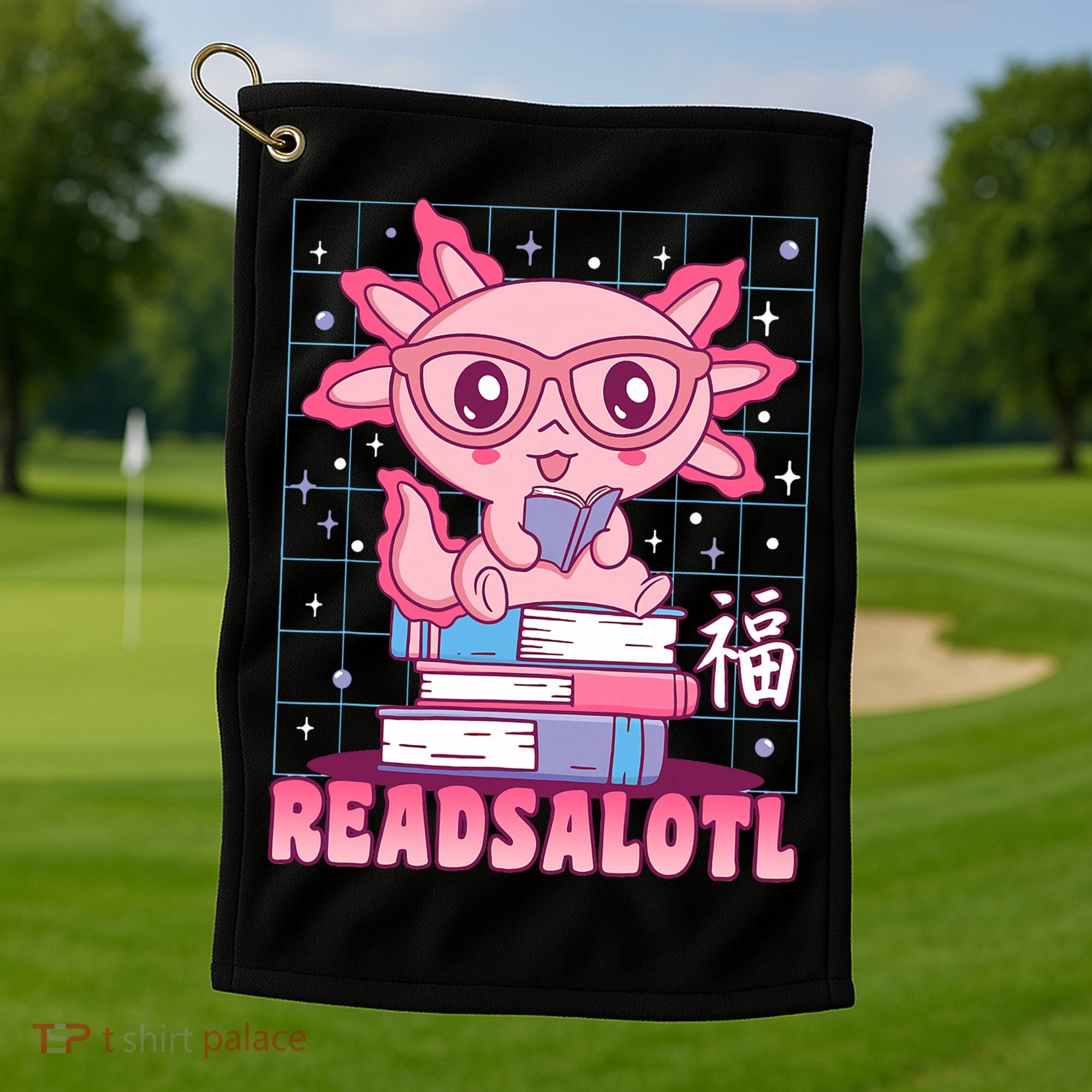 Axolotl Books Readsalotl Reading Bookworm Golf Towel