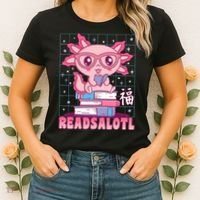 Axolotl Books Readsalotl Reading Bookworm Women's T-Shirt thumb 2