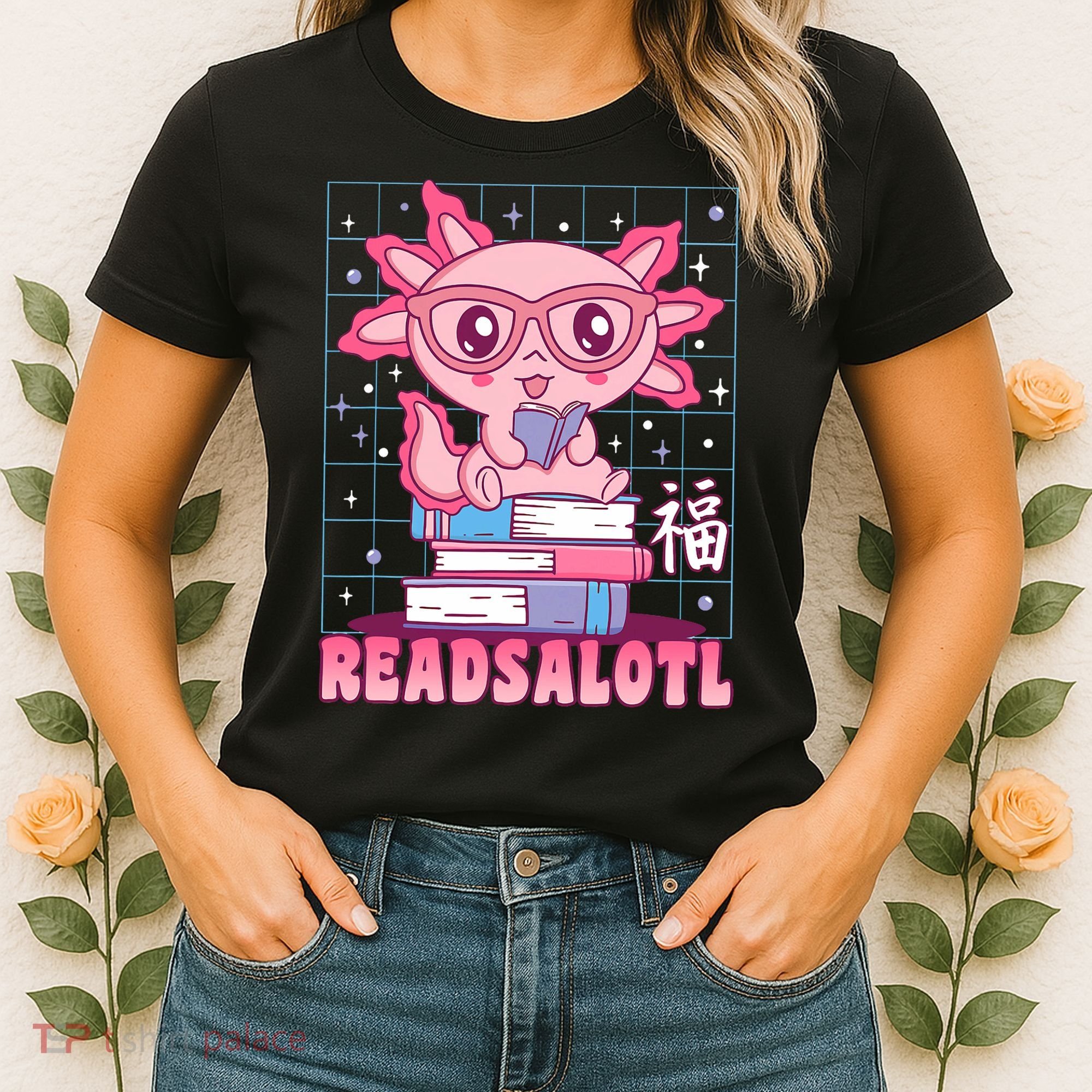 Axolotl Books Readsalotl Reading Bookworm Women's T-Shirt