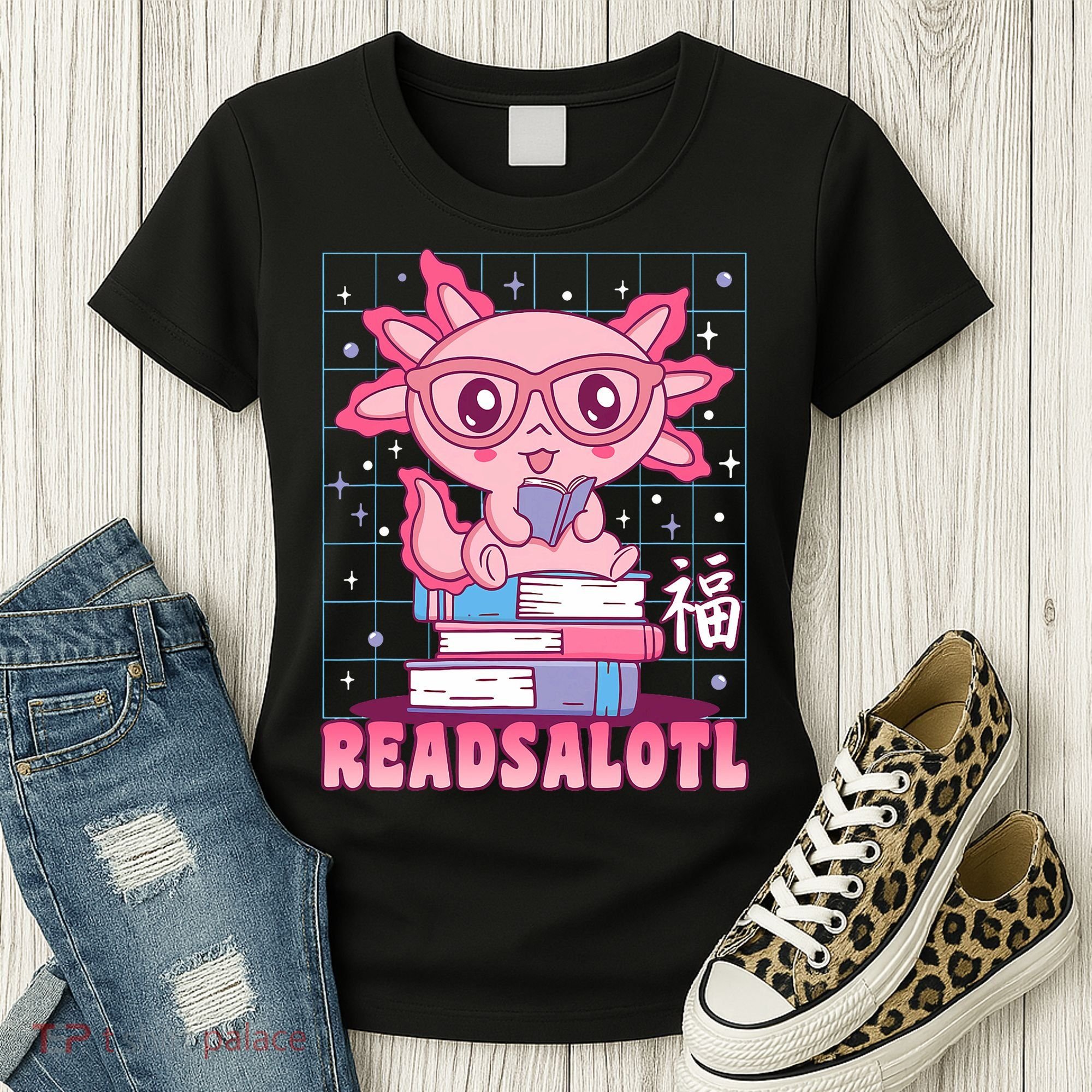 Axolotl Books Readsalotl Reading Bookworm Women's T-Shirt