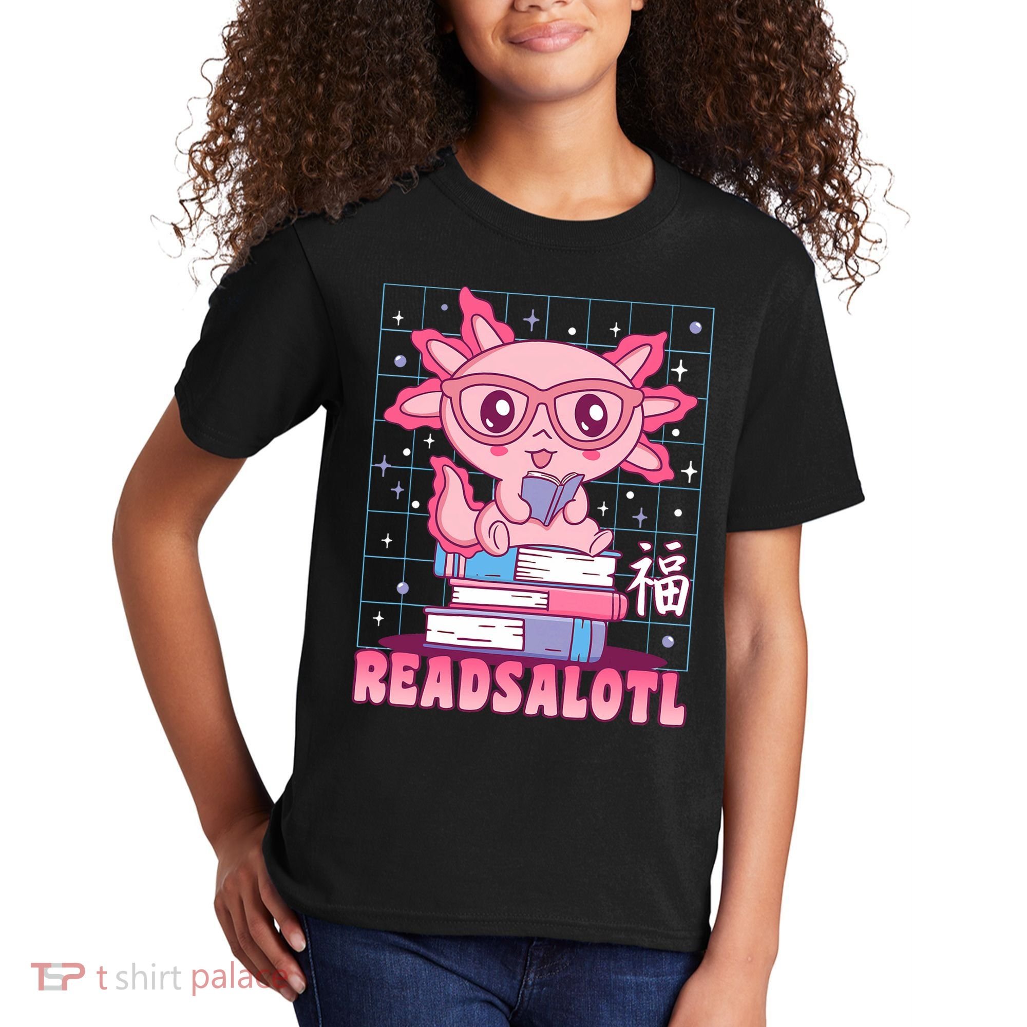 Axolotl Books Readsalotl Reading Bookworm Kids T-Shirt