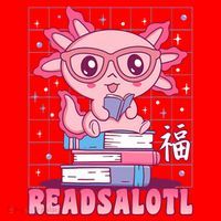 Axolotl Books Readsalotl Reading Bookworm Santa Hat thumb 1